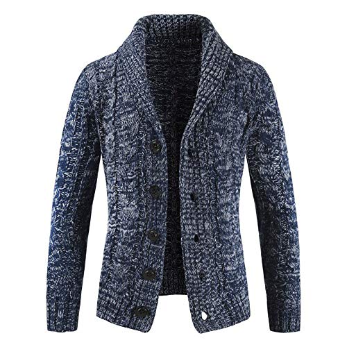Luiyy Cárdigan Chaqueta De Punto para Hombre con Cuello Alto Abrigo Chaqueta Cardigan de Manga Larga Outwear Otoño Invierno Blusa Largo Chaqueta Algodón Casual Camisetas Coat Jacket