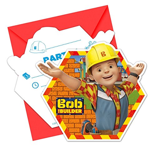 101-teiliges * BOB DER BAUMEISTER * Party Set für Kindergeburtstag mit 6-8 Kinder: Teller, Becher, Servietten, Einladungen, Partytüten, Tischdecke, Luftballons, Luftschlangen u.v.m. // Motto Deko Kinder Geburtstag Baustelle Bauarbeiter - 5