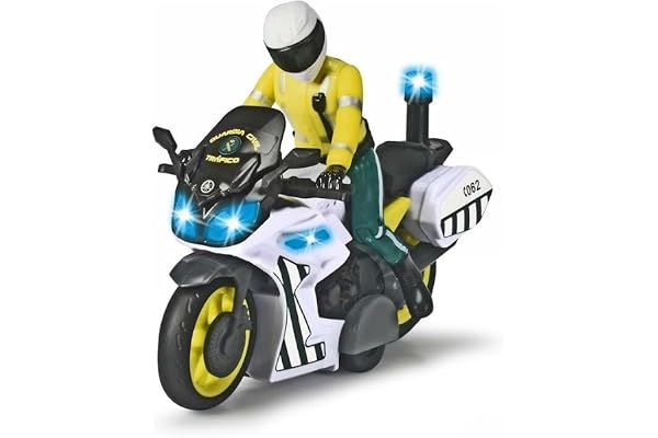 Dickie Toys Moto Yamaha de la Garde Civile avec Figurine articulée Amovible, Friction, avec lumière et Son, Convient pour Les garçons et Les Filles à partir de 3 Ans, 17 cm