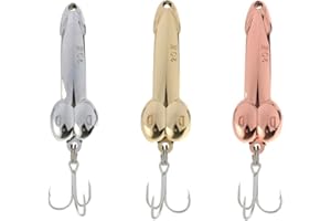 HGOCAHUZI 3 PCS Fishing Lures Metal Fish Hooks Spoon Funny Hard Bait Lures Fishing Tackle Tool with Triple Hooks for Cod Bass Pile Salomon Trout Freshwater Sea Fishing Accessories Weight 20g