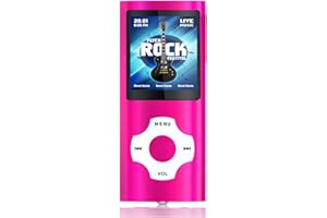 MP3 Player mit 32GB MicroSD Speicherkarte, Tabmart MP4 Musik Player Unterstützung Audio Player Media Player FM Radio E-Books Lange Akkulaufzeit 1,81 Zoll Farbdisplay Musik Player Rot