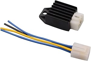 GOOFIT 4 Pin 12V AC Voltage Regulator Rectifier with 4 Wires Replacement For Motorcycle ATV Moped Scooter Go Kart