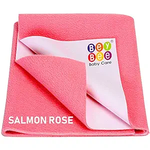 BeyBee Waterproof Bed Protector for New Born Babies and Kids (Small, Salmon Rose)