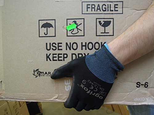 12 Paar Arbeitshandschuhe mit PU-Beschichtung EN388 – Schutzhandschuhe gegen Schmutz und mechanische Risiken, schwarz, Größe 10 (XL) - 4