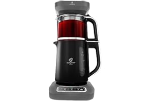 Karaca Caysever Robotea Pro 4-en-1 Theiere Electrique Automatique, Machine à Café Filtré, Bouilloire à Thé, Theiere avec Infuseur, 2500W, Gris Espace
