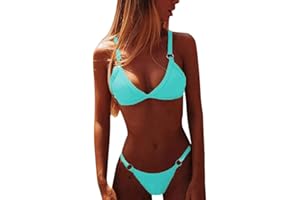 CheChury Costumi da Bagno Donna Mare Bikini Due Pezzi Push-up Reggiseno Imbottito Sportivi Bikini Brasiliano Triangolo Sexy Perizoma Soft Spiaggia