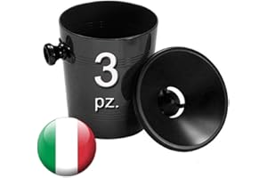 Euposia Spittoon - Sputacchiera - Crachoir - Spucknapf - Professionale in Plastica - Modello Cone 12 - capacità 1.2 lt. - By Nero (Black), 3
