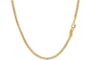 PROSTEEL Collana Uomo Donna Catena Grano Catena Ricambio per Pendente, Larga 3/6 mm, 45 50 55 60 65 70 75 CM Lunghezza, Acciaio Inossidabile/Placcato Oro 18K, Argento Oro Nero (Confezione Regalo)