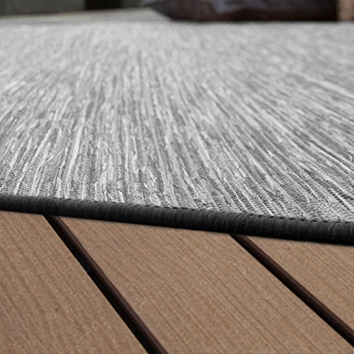In- & Outdoor Flachgewebe Teppich Terrassen Teppiche Mit Farbverlauf In Grau, Grösse:160×220 cm - 2