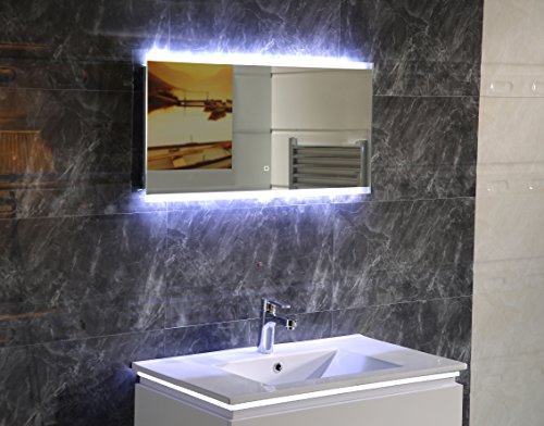 Design LED-Beleuchtung Badspiegel GS043 Lichtspiegel Wandspiegel mit Touch-Schalter Tageslichtweiß IP44 (90 x 60 cm) - 2