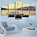 Produktbild Pmhhc Modulare Kunstwerke Hd-Drucke 5 Stück Schiffsgebäude Landschaft Bilder Dekor Home Zimmer Wandkunst Moderne Poster Leinwand Malerei-10X15/2/25Cm,With Frame