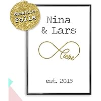 Personalisiertes Bild Infinity Liebe mit Namen mit oder ohne Rahmen | Geschenke für Paare | Hochzeitsgeschenke | Geschenke zum Valentinstag | Romantische Geschenke | Unendlichkeit