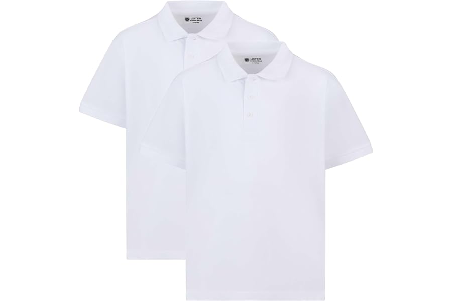 2 Pack Boys Plain 100% Cotton Ages 3-16y Polo Shirts Children School T-Shirt Uniform Summer