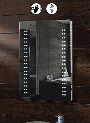 Tedamegaeu 72 X LED Illuminated Bathroom Mirror Sensor Switch Under -With Bluetooth Speaker