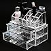 H&S® Acrylic Clear Make up Organiser Cosmetic Box - 2 Drawers