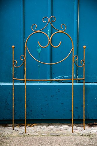 Beetzaun 78x 51cm Beetbegrenzer Rankgitter halbrund Rost Metall Volleisen