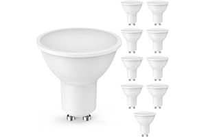 Cnkeeo GU10 LED Bombilla Potentisima, Bombilla 5W Caliente Blanco 3000K, Ángulo de haz de 120°, Bombillas Led de Pack de 10 - Blanco Cálido