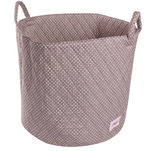 Minene Storage Basket with Dots (Grey/ White, Large)