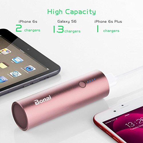 BONAI 5800mAh Batterie Externe Portable Power Bank Ultra Capacit   iPhone X  6 7  8plus iPad Samsung Galaxy S8 9 Note9 Huawei Sony Tablette etc- Or Rose  APPL c  ble e Inclus 