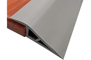 ZAYEJOD 1M Perfil de Transición para Pisos PVC Tira de Umbral Tiras de Transición de Suelo Tapajuntas Suelo Adhesivo Tira Divisoria Puerta, Altura de Transición Inferior a 2 cm, Gris