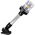 Sebnux White LED Fold Down Boat Stern Light Boat Anchor Light for Pontoon and Fishing Boat (12 Inch)
