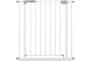 Hauck Open N Stop KD door guard / stair gate / 75 - 80 cm / without drilling / expandable with extensions from 9 cm and 21 cm to 122 cm / combinable with Y-spindles / metal / swiveling on both sides / white