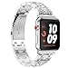 Produktbild Bands für Apple Watch 38mm 40mm,Silber Damen Edelstahl Sport Uhr Armband für iWatch Series 4 40mm,Metall Bling Armbänder für Series 3 2 1 38mm Edition Nike+