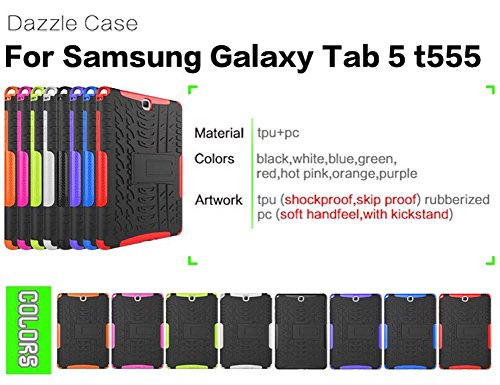 FALIANG Samsung Galaxy Tab A T550 9 7 inch  Funda  2in1 Armadura Combinaci  n A Prueba de Choques Heavy Duty Escudo C  scara Dura para Samsung Galaxy Tab A T550 9 7 inch   Negro 