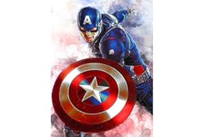 BETTER SELECTION Kit De Peinture De Diamant De Héros De Bouclier De Pentagramme pour Adultes, 5D Full Drill DIY Arts & Crafts Bling Oeuvre Decor Decor Set avec Cristal Strass Gemmes 30x40 cm