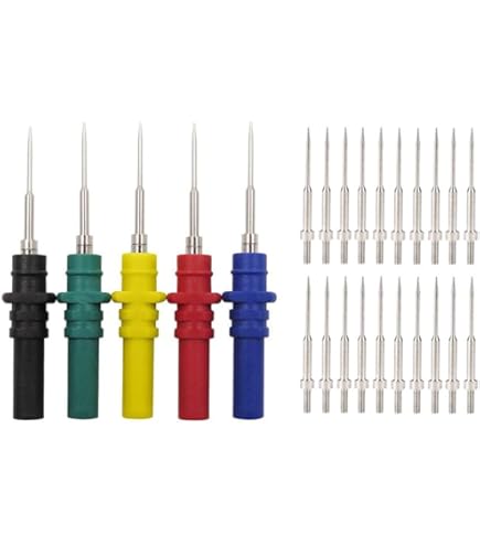 Lisle 11-Piece Back Probe & Alligator Clip Set - Multimeter Test Leads In 4 Colors