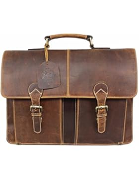 Aktentasche Leder Damen Herren große Leder-Tasche Herren-Tasche Dokumententasche Arbeitstasche Notebook-tasche...