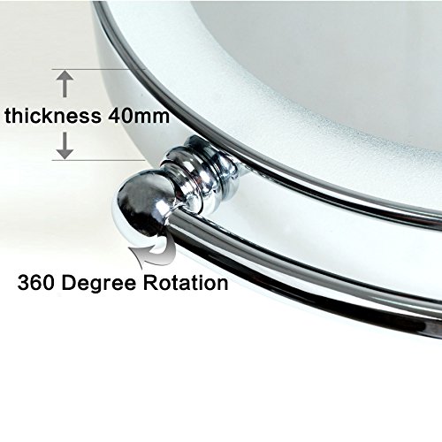 HIMRY® LED Wandspiegel KosmetikSpiegel 8,5 Zoll mit EU-Stecker, 10x Vergrößerung, beleuchtedte Kosmetik Spiegel, Make-up, Rasieren, Badezimmer Spiegel, Spiegel 360 ° drehbar, verstellbare Arm, doppelseitigen Standard und 10 Fach Vergrößerung, KXD3129-10x - 5