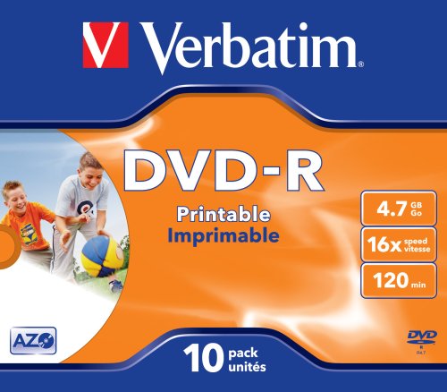Verbatim 43521 DVD-R 16x 10-pack Printable Optical Media - 4