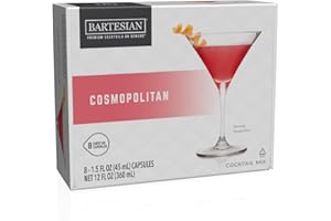 Bartesian Cosmopolitan Mixer Capsules for Cocktail Machine – Home Bar Mixology Cocktails Mix Pod Capsule Set to Use with The Bartesian Cocktail Drink Maker Machine – Pack of 8