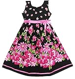 Girls Dress Hot Pink Flower Belt Party Kids Size 4-12