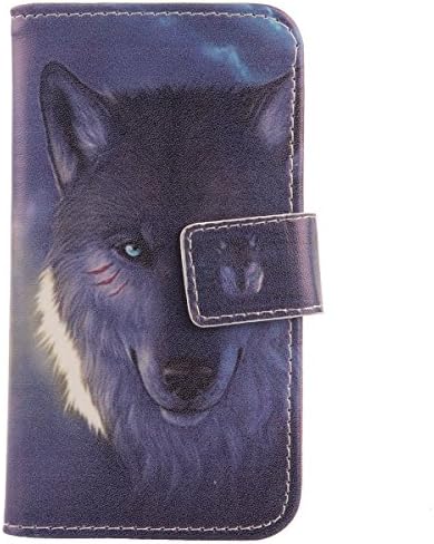 Lankashi Painted Flip Wallet-Design PU Leather Cover Skin Protection Case For Oukitel K6 6" (Wolf)
