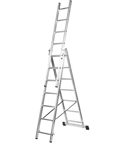 Scala Euro-Briko Telescopica In Alluminio – 344 Cm, Tipo Normale BK-1,5 | Scala Da Lavoro Pieghevole