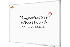 ‎LOCKWAYS Lockways Whiteboard - Magnetisch Stabiler Tafel - praktische Weißtafel 80 x 110 cm, silbrig Metall Rahmen für Schule, Wohnung und Büro