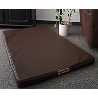 [Gesponsert]Hundematratze mit antiallergischer Kokosmatte Hundebett Kunstleder 120 cm X 90 cm braun