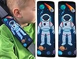 ►UNIDAD DE ENVÍO: 2 x Protectores de cinturón Heckbo con dibujos de astronauta y del espacio exterior. Colores: azul oscuro, naranja, blanco, negro. Dimensiones: 16 cm x 21 cm (desplegado) y 6 cm x 21 cm (plegado). Materiales: 100 % poliéster (material exterior) y 100 % polietileno (relleno).