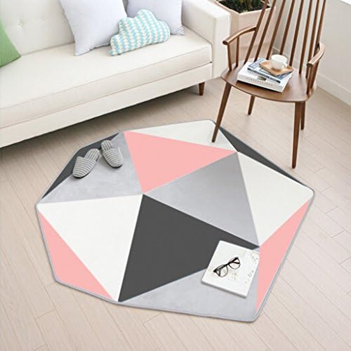 Nordic Polygon Fashion Carpet for Living Room & Bedside & Bedroom Room & Coffee Table & Sofa & Computer Chair & Children Crawling Mats, Area Rug (pink, 180*165CM)
