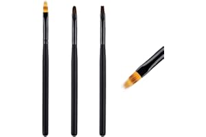 Pinceles Ombre para Uñas de Gel Decoracion Nail Art Acrilicas Profesional, LEA-SHALL 3 Piezas Pincel Semipermanente Ombre/Plano/Redondo Kit Manicura Set Pintura