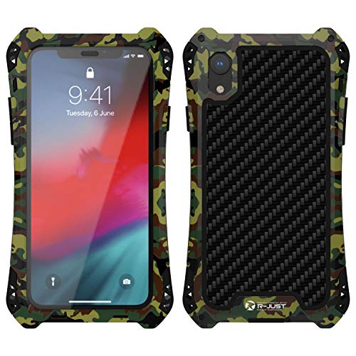 iPhone XS Max Case,Simicoo iPhone XS Max Neo Hybrid Aluminum Metal Bumper  Military Heavy Duty Dual Layer Flexible Silicone TPU Carbon Fiber Rugged