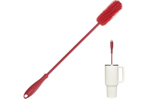 ddLUCK Flaschenbürste Silikon Lang,40cm Flasche Flaschenreiniger, Kratzerfreier Trinkflasche Cleaning Brush Sport Flaschen Cleaner Für Wasser Babyflasche Glasflasche Thermoskanne Vase(Rot)