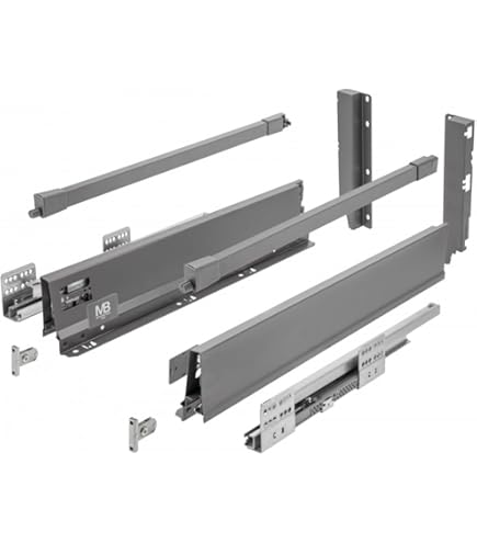 GTV - AXISPRO lade voor het openen van 550mm antraciet - ladesysteem ladegeleider - eenvoudige montage - Push to open - Vrije toegang - belasting tot 40 kg - hoogte: 200 mm
