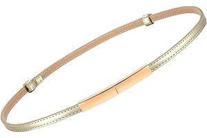 VONMELLI Cintura Donna Pelle Regolabile con Dorata Cinture Vita Alta, Elegante Cintura Donna Sottile per Vestito Cappotto Jean