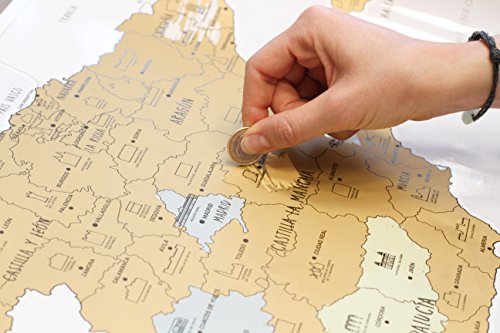 Discover mapa diseñada con tinta rascable