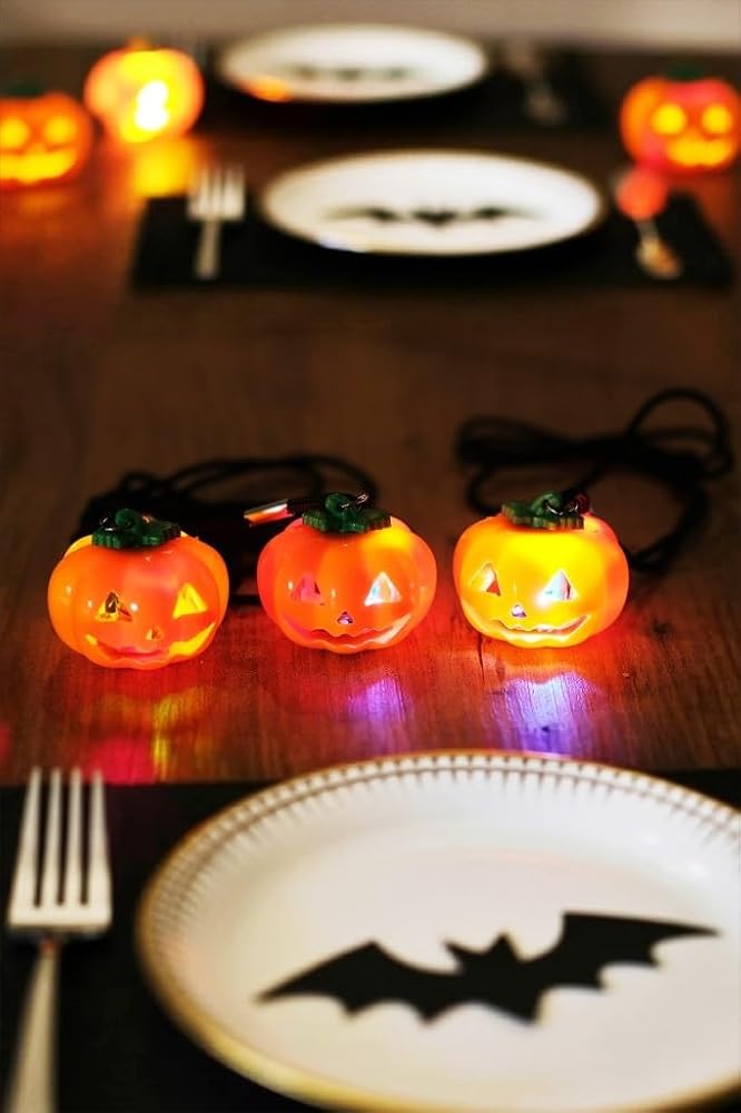Beysüs Cadılar Bayramı Halloween Pilli Balkabağı Kolye 3 lü