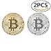 Price comparison product image CosCosX 2 Pcs Toy Bitcoin, Travel Commemorative Collectible Gift BTC Coin Beautiful Art Collection Gift Physical Coin, Serve as Magic Coin Toy Coin Badge Coin Game Coin and Lucky Coin, Gold Bitcoin and Silver Bitcoin