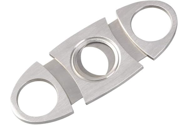 Vicloon Coupe-cigares double lame en acier inoxydable, ciseaux guillotine de poche, argent